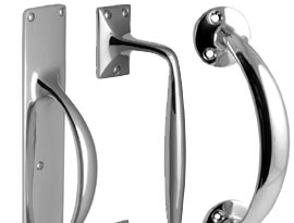 Polished Chrome Pull Handles and Flush Pulls