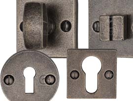 Rustic Pewter Escutcheons & Turns
