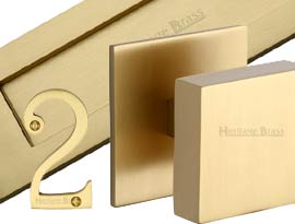 Satin Brass Front Door Furniture