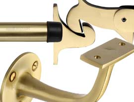 Satin Brass Door Stops Holders & Brackets