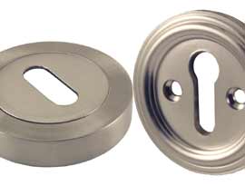 Satin Nickel Finish Escutcheons & Turns