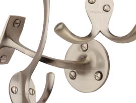 Satin Nickel Finish Hooks & Brackets