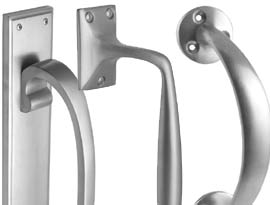 Satin Chrome Pull Handles and Flush Pulls