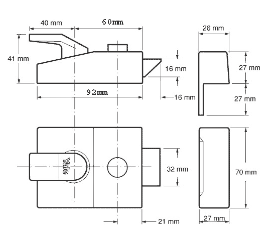 Double Locking Yale Nightlatch 89 Chrome