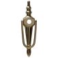 Fab and Fix Victorian Hardex Gold Slim Knocker 200mm Spyhole Facility