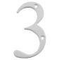 White Door Numeral 3 80mm