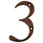 Hardex Bronze Door Numeral 3 80mm