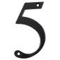 Antique Black Door Numeral 5 80mm