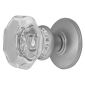 Glass Flower Octagonal Mortice Knob Satin Chrome