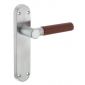 Ascot Brown Leather and Satin Chrome Latch Handles