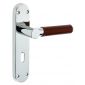 Ascot Brown Leather and Polished Chrome Lock Handles