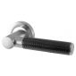 Ascot Black Leather on Satin Chrome Door Handles