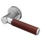 Ascot Brown Leather on Polished Chrome Door Handles