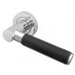 Ascot Black Leather on Polished Chrome Door Handles