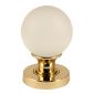 Frosted Glass Ball Mortice Door Knobs Polished Brass