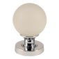 Frosted Glass Ball Mortice Door Knobs Polished Chrome