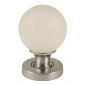 Frosted Glass Ball Mortice Door Knobs Satin Chrome