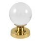 Glass Ball Mortice Door Knobs Polished Brass