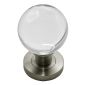 Glass ball Mortice Door Knobs Satin Nickel