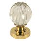 Glass Pumpkin Mortice Door Knobs Polished Brass