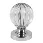 Glass Pumpkin Mortice Door Knobs Polished Chrome