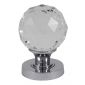 Glass Cut Mortice Door Knobs Polished Chrome