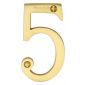Heritage C1560 Satin Brass 76mm (3in) Numeral 5