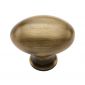 Heritage C114 32mm Antique Brass Oval Cupboard Knob