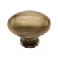 Heritage C114 32mm Antique Brass Oval Cupboard Knob