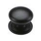 Matt Black Victorian Round Cabinet Knob 25mm C2240