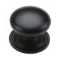 Matt Black Victorian Round Cabinet Knob 38mm C2240