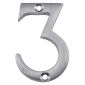 Satin Chrome Face Fix Numeral 3 51mm