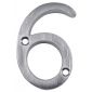 Satin Chrome Face Fix Numeral 6 51mm