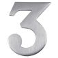 Satin Chrome Self Adhesive Numeral 3 51mm