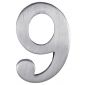 Satin Chrome Self Adhesive Numeral 9 51mm