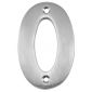 Satin Chrome Face Fix Numeral 0 75mm