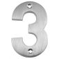 Satin Chrome Face Fix Numeral 3 75mm