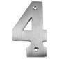 Satin Chrome Face Fix Numeral 4 75mm