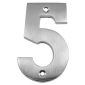 Satin Chrome Face Fix Numeral 5 75mm