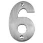 Satin Chrome Face Fix Numeral 6 75mm