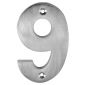 Satin Chrome Face Fix Numeral 9 75mm