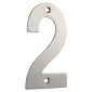 Satin Stainless Steel 75mm Numeral 2