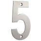 Satin Stainless Steel 75mm Numeral 5