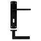 Leon Black Lock Door Handles In Pairs