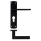 Leon Black Euro Profile Door Handles In Pairs