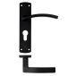 Toledo Black Euro Profile Door Handles In Pairs