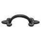 Black Iron Rustic Fleur-de-lys Cabinet Handle 102mm