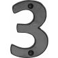 Black Iron Rustic Door Number 3 76mm