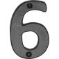 Black Iron Rustic Door Number 6 76mm