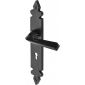 Black Iron Rustic Ironbridge Lever Lock Door Handles